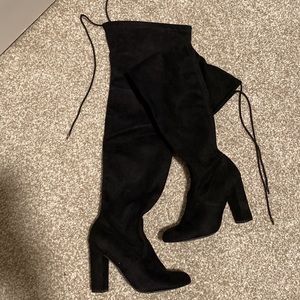 Women’s A New Day Black Suede - Over Knee Boots
